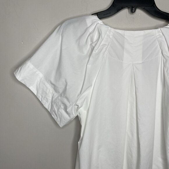 MADEWELL Mini Shirtdress Women XS White V-Neck Shift Dress Pockets NP093 - Picture 10 of 15